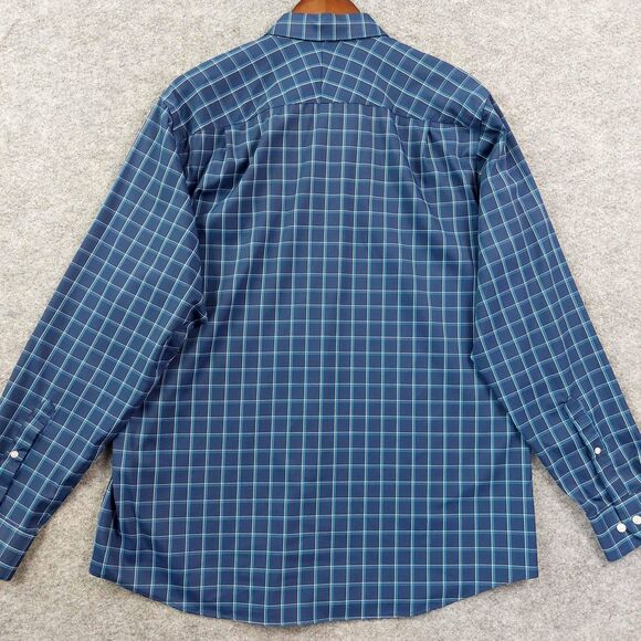 Nautica Shirt Mens Sz L Blue Plaid Performance Button Down Long Sleeve Stretch - Picture 11 of 11